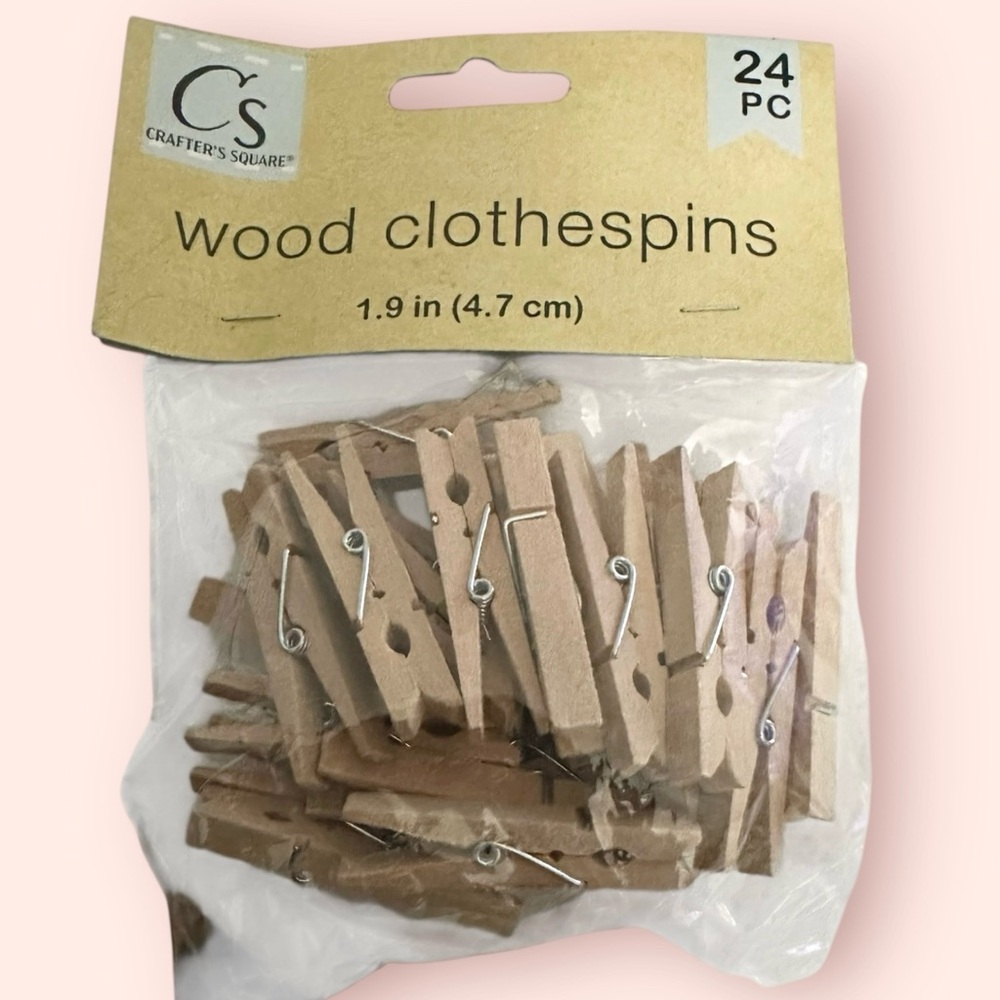 3/$10 Crafter’s Square 1.9” Wood Clothespins 24 Pieces
